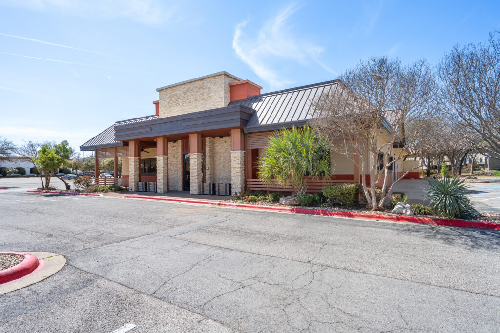 Austin commercial real estate photographer showcasing the front exterior of a modern commercial building with professional architectural and exterior photography.