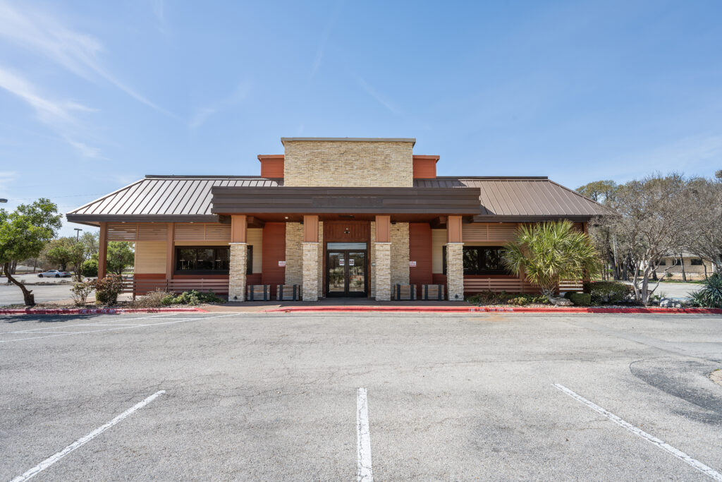 Austin commercial real estate photography featuring the front exterior of a modern commercial building with professional architectural and exterior photography.