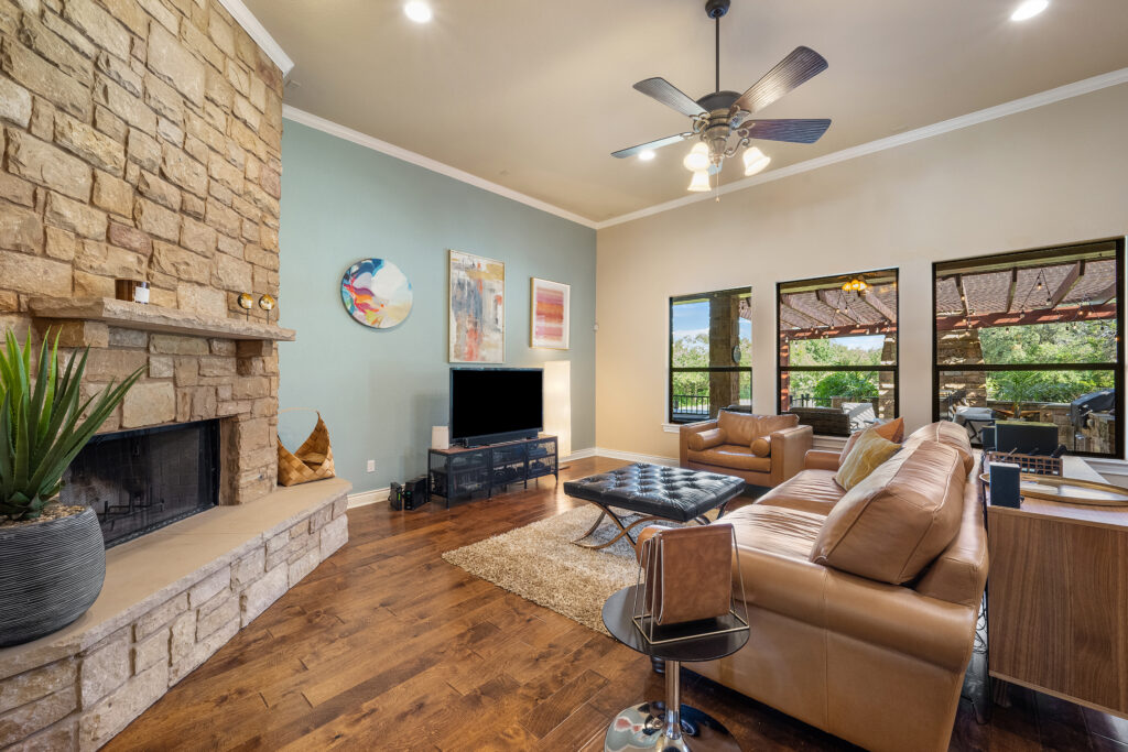 Elegant living room in a Georgetown home photographed by ATXPhotoDude, a professional real estate photographer specializing in luxury residential photography.