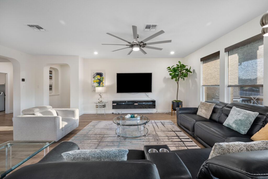 Luxury living room real estate photography in Round Rock Texas