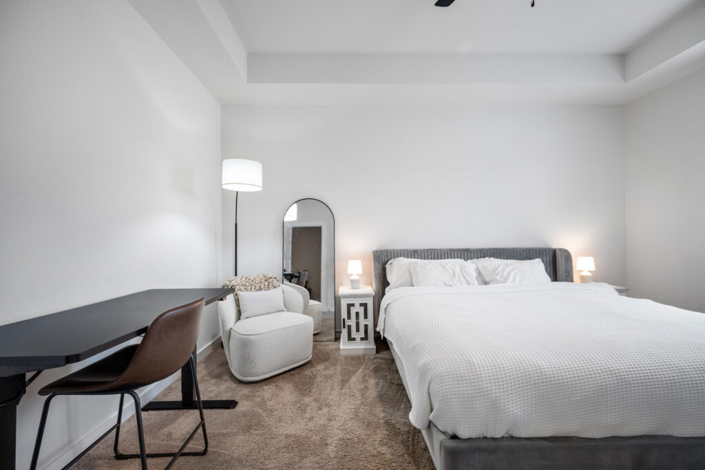Luxury bedroom real estate photography in Round Rock Texas