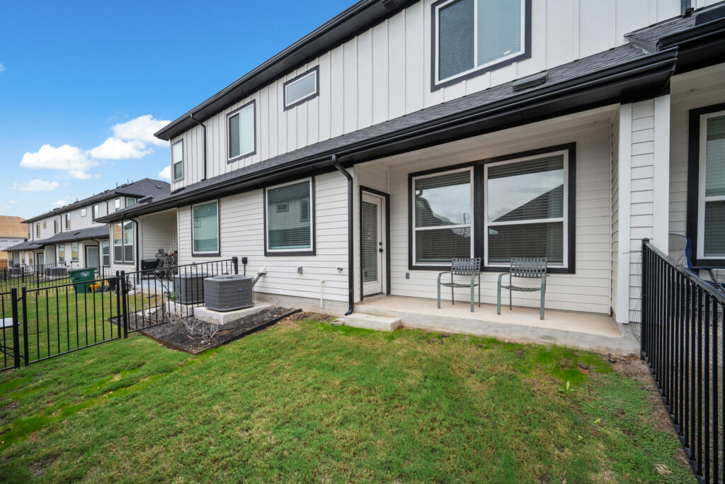 Condo rear exterior real estate photography in Round Rock Texas
