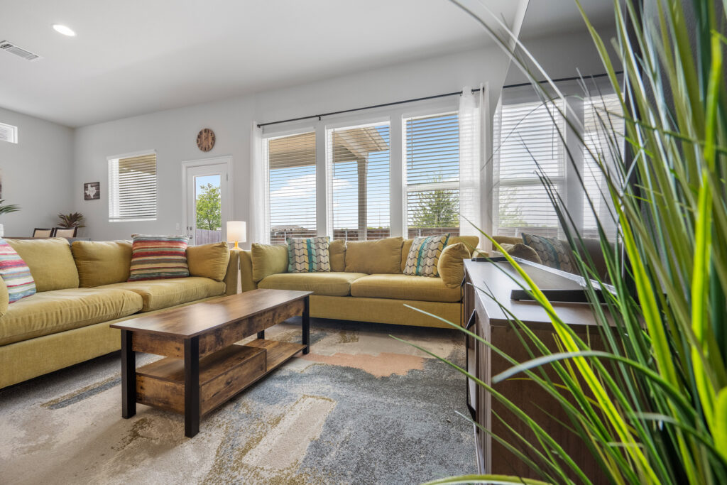 Luxury living room real estate photography in Round Rock Texas