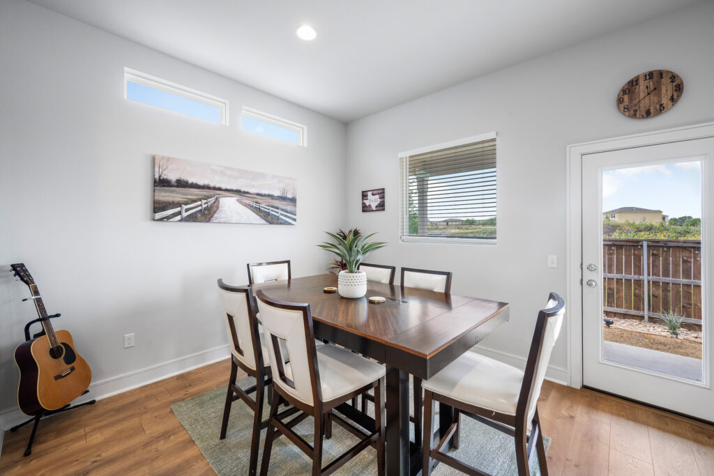 Short-term rental dining room real estate photography in Round Rock Texas